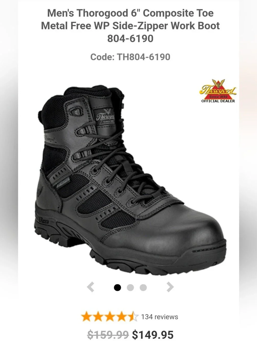thorogood size 10